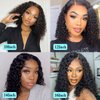 UMEGIRL Curly Bob Wigs Human Hair for Black Women 4x4 Lace Closure Wig Short Bob Wig Human Hair Water Wave Wet and Wavy Wigs Plucked with Baby Hair Natural Color 14inch