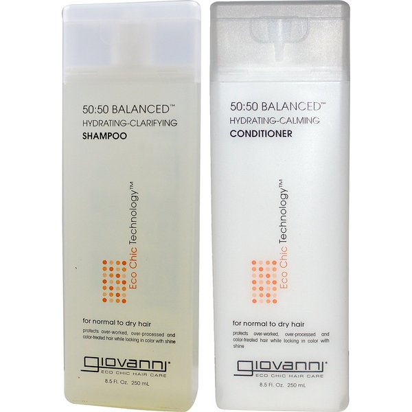 Giovanni All Natural 50-50 Balanced Hydrating Clarifying Shampoo and Conditioner Bundle for Men and Women with Aloe, Thyme and Rosemary (Sulfate and Paraben Free) 8.5 fl. oz. Each