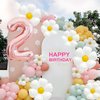 Daisy Balloons Two Groovy Birthday Decorations, 40 Inch Rose Gold Number 2 Balloons, Daisy Balloon for 2 Groovy Birthday Party Decorationsl, Daisy Birthday Party Decorations