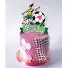 Girls Football Happy Birthday Cake Topper, Soccer Theme Birthday Party Decoration for Girls, Football World Cup Party Favor for Female Players Fans
