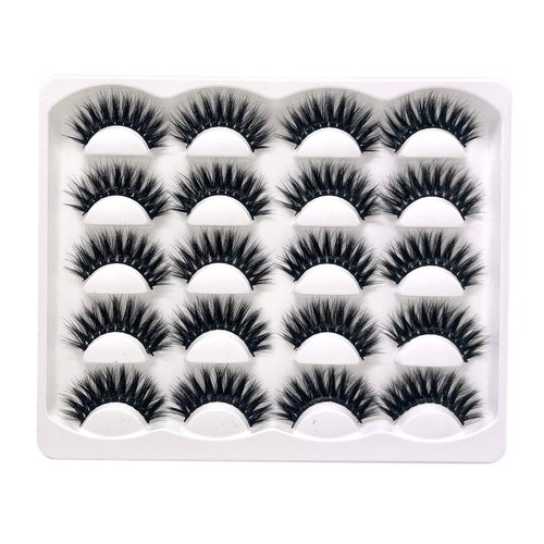 False Eyelashes 3D Faux Mink Lashes Pack Dramatic Fluffy Thick Volume Full Cross Soft Reusable Handmade Fake Eyelashes 10 Pairs Pack by Lifernilash (LFN5D05)