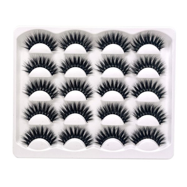 False Eyelashes 3D Faux Mink Lashes Pack Dramatic Fluffy Thick Volume Full Cross Soft Reusable Handmade Fake Eyelashes 10 Pairs Pack by Lifernilash (LFN5D05)