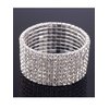 Zealmer Women Clear Rhinestone 8 Row Stretch Bracelet Silver Tone(small)