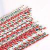 250 Pieces Christmas Paper Straws, 10 Patterns Disposable Mixed Stripe Holiday Paper Straws for Christmas Party Favors