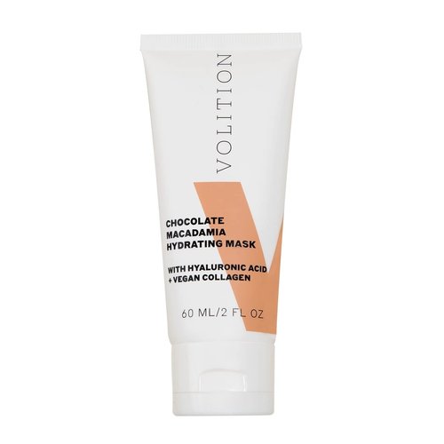 Volition Chocolate Macadamia Hydrating Face Mask - Nourishing Facial Mask with Hyaluronic Acid, Peptides & Vegan Collagen - Cocoa Extract Face Mask (60ml / 2 fl oz)