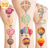 Hot Air Balloon Temporary Tattoos Birthday Party Supplies Decorations 92 PCS Tattoos Stickers Super Cute Party Favors Kids Boys Girls Gifts Ideas Classroom School Prizes Themed Baby Showers