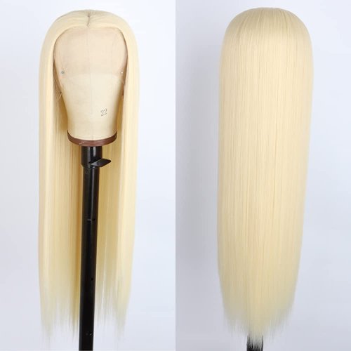 V'NICE 613 Blonde Lace Front Wigs 13×2.5 Long Straight Synthetic Glueless Heat Resistant Fiber Hair Synthetic Lace Front Wig for Fashion Women Cosplay Daily Wear