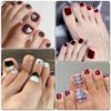 LoveOurHome Press on Toenails, 360pc Short Square Fake Toe Nail Tips Full Cover, Gel Press on Toenails False Toenails Toe Press on Nails Glossy Fake Toenails with Adhesive Glue Tabs for Women Girls