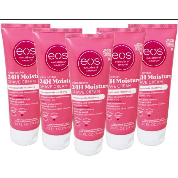 eos Shave Cream Pomegranate Raspberry, 2.5 Ounces Each (Value Pack of 5)
