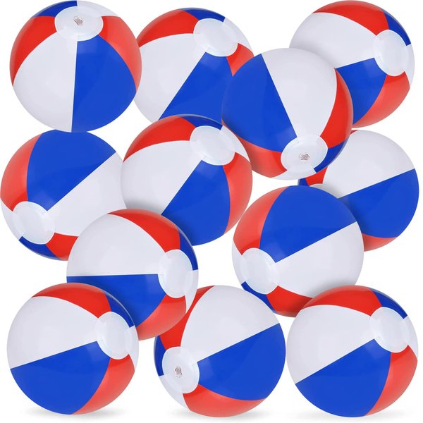ArtCreativity 12" Patriotic Beach Balls for Kids (Pack of 12) Inflatable Summer Toys for Boys and Girls, Decorations for Hawaiian, July 4th Pool Party Favors