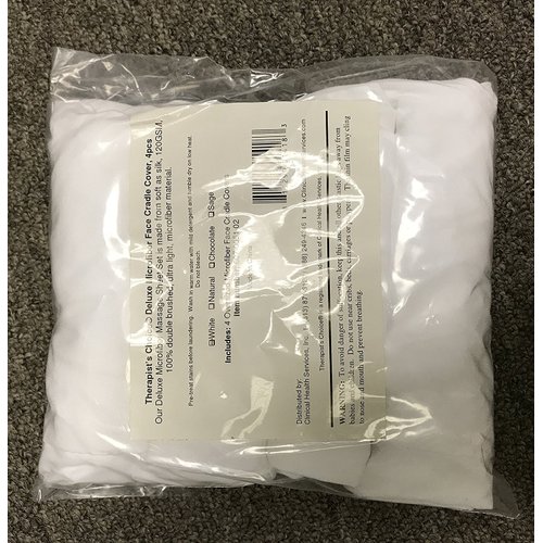 Therapist's Choice® Premium Deluxe Microfiber Massage Table Face Cradle Covers, 4pcs per package (White)