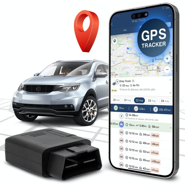 GPS Car Tracker for Vehicles-Easy Plug & Play Install-Speed Monitoring-Text Alert-Geofence-Custom Reporting-Route History No Activation Fee-Cancel Anytime-OBD Tracker - Subscription Required!