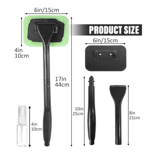 RACOONA Windshield Cleaning Tool,Car Cleaning Window Tool,Car Window Cleaner Tool,Car Accessories Car Window Cleaner with Unbreakable Extendable Handle and Microfiber Cloth for Auto Glass Wiper Car