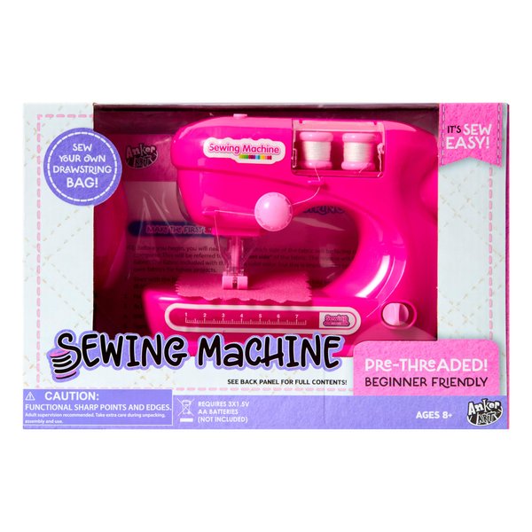Anker Play 500659/DOM Starter Sewing Machine for Kids with Ruler and Needle, 6 Pieces, Pink