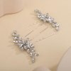Teyglen Crystal Bridal Hair Pins Clips Rhinestone Bride Wedding Hair Pins Hair Jewelry Accessories for Women Party Prom Handmade Silver Rhinestone Hair Pins (Silver)