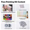 42 Colors Face Painting Kit for Kids -Face Paint Kids , Stickers, Templates,Brushes, Diamond Stickers Safe and non-Txic:Party,Carnival,Festival,Halloween Makeup,Face Paint