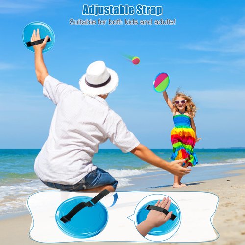 Aywewii Toss and Catch Ball Set Kids Games, Beach Toys Outdoor Yard Games for Kids with 6 Paddles and 3 Balls Outside Toys for Kids Age 3-12 Girl Boy Birthday Gift