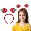 Pejlnd Glitter Strawberry Headband - Cute Red Hair Hoop, Hawaiian Party Hair Band Boppers, Summer Hair Accessories for Women Girls Gifts