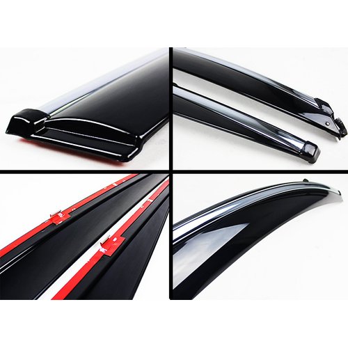 Cuztom Tuning Fits for 2006-2011 Lexus GS350 GS450H GS460 JDM VIP Clip on Smoke Window Visor Rain Guard W/Chrome Trim