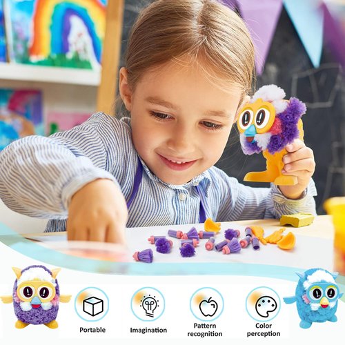 DIY Plush Toy Craft Kit - Removable Plush Beans for Create Your Own Plush Animal Kit, Focus and Fidget Toy for Ages 3-6 Create Your own Stuffed Animal kit Gift for Girls & Boys Ages 3 4 5 6 7 8