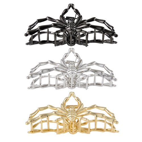 Metal Hair Clips for Halloween 4.1inch Spider Hair Claw Clips Hair Barrettes Non-Slip Barrettes Jaw Hair Styling Grip Clamps Bow Hair Accessories for Women Ladies（3 Pack）