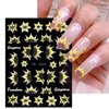 5D Engraved Sunflower Nail Art Stickers Yellow Black Floral Flower Acrylic Embossed Sliders Summer Nail Decals Manicure Decoration for Women Girls Nails Painting Charms Accessories