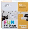 ForPro FUN Doggone Delight 5" Foil Sheets, Aluminum Foil, Pop-Up Foil Dispenser, Hair Foils for Color Application and Highlighting Services, Food Safe, 5” W x 10.75” L, 500-Count