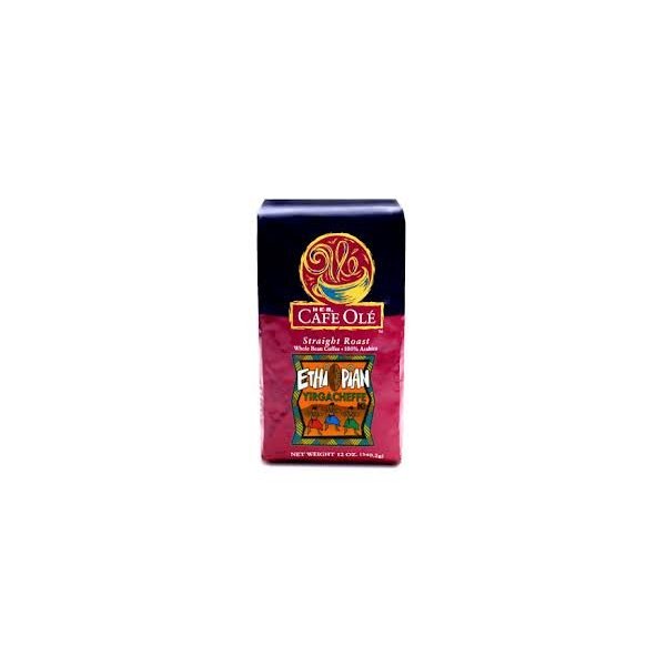 HEB Cafe Ole Whole Bean Coffee 12oz Bag (Pack of 3) (Ethiopian Yirgacheffe - Medium Dark Roast (Full City))