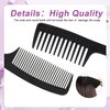 2Pcs Hair Combs, Wide Tooth Comb and Fine Teeth Comb Anti Static Heat Resistant Hair Hairstyle Tool for Hairdressing, Curly Wet Wavy Thick Hair, Wigs, Barber, Salon, Women Men (Black)