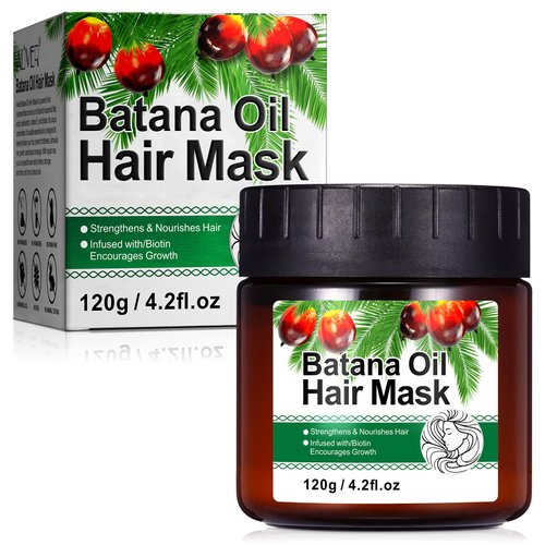 Tiuedu Batana Oil Hair Mask 4.2 Fl Oz, Deep Repair Conditioning Batana Oil,Strengthens & Nourishes Hair Oil, Biotin Deep Treatment, Hair Mask to Repair Dry, Damaged & Frizzy Hair for All Hair Types