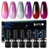 beautilux Color Changing Gel Nail Polish Set of 6 * 10ml Mood Temperature Change Gel Polish, Thermal Nail Gel Soak Off Long Lasting Gel Polish
