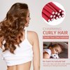 Syhood 30 Pcs Flexible Curling Rods 9.45" Twist Foam Hair Rollers Soft Foam No Heat Hair Rods Rollers and 1 Steel Pintail Comb Rat Tail Comb for Women Long Short Hair (Red,0.3 Inch)