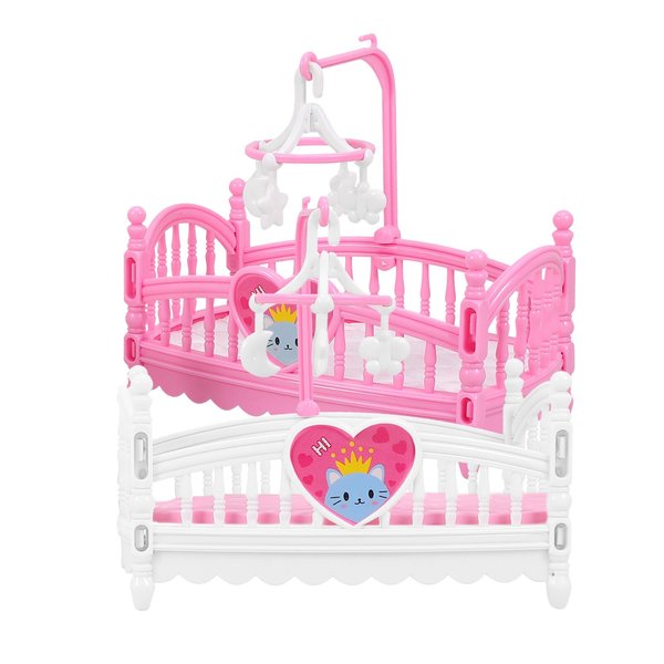 TOYANDONA 2Pcs Dollhouse ,1:12 Mini Crib Toy Miniature Crib Model Mini Baby Bed Crib Cradle for Miniature Dollhouse Furniture Party Kit
