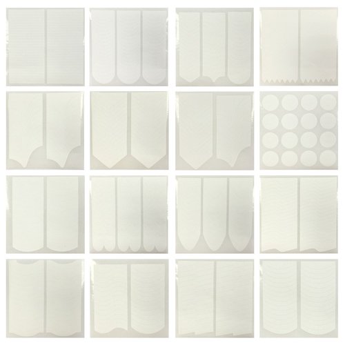 32 Sheets AllyDrew Nail Art Nail Guide Stickers Nail Tip Stickers Nail Stencil Stickers, 16 Designs (2 Sheets Each Design)