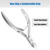 Cuticle Trimmer with Cuticle Pusher - Cuticle Remover Cuticle Nipper Professional Stainless Steel Cuticle Cutter Clipper Durable Pedicure Manicure Tools for Fingernails and Toenails - Half Jaw