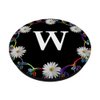 Cell Phone Pop Out Holder,Black White Daisy Flower Letter W PopSockets Grip and Stand for Phones and Tablets