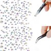 3000 Nail Art AB Crystals Rhinestones Flat Back Round Rhinestones Nail Gems Nail Crystal Diamond Jewelry Nail Suitable for Nail Design DIY Craft Decoration