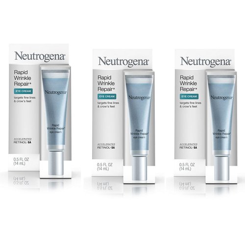 Rapid Wrinkle Repair Anti-Wrinkle Eye Cream with Retinol SA, Hyaluronic Acid, 0.5 fl oz, 3 Bottles (0.5 fl oz)