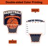REWIDPARTY Basketball Party Invitations with Envelopes & Stickers（Set of 15） Basketball Birthday Party Shaped Fill-in Invitations Basketball Game Invite Card Basketball Party Supplies for Kids Adults