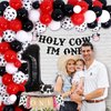 Holy Cow I’m One First Birthday Decorations Red and Black, Cow 1st Birthday Balloon Garland Arch Kit, Farm Animals Cow Balloons With One Highchair Banner One Year Old Party Supplies