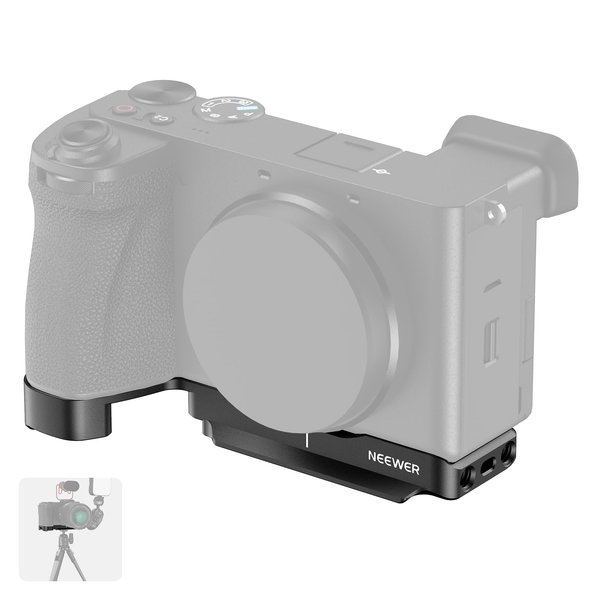 NEEWER A6700 Camera Baseplate, Bottom Mount Plate with Arca QR Base, 1/4" Threads, Cold Shoe, 3/8" ARRI Locating Holes, Strap Slot, Compatible with Sony Alpha 6700 DJI RS RSC 2 3 Pro Gimbal, CA049
