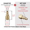 T TANYA HARDWARE Air Hose Fittings And Quick Connect Air Fittings, 1/4 Inch NPT Brass Female Air Coupler Plug (10 Piece) Industrial Type D, Air Compressor Fittings