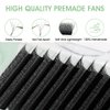 NATUHANA W Shaped Clover Eyelashes Extension 4D Premade Fans 0.07mm D Curl 8-14 Mixed Tray Volume Lash Cluster W Lashes Supplies Automatic Blooming Flower Lash Extensions（4D black; 0.07 D,8-14 MIX）