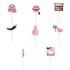 UVTQSSP 32 Pack Pink Bridal Shower Cupcake Cake Toppers Make Up Cake Topper Decorations Lip Cupcake Toppers Girls Party Supplies for Wedding Bridal Shower Girls Birthday Party Women Beauty