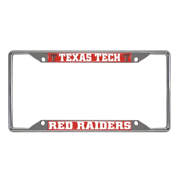 FANMATS 14898 Texas Tech Red Raiders Chrome Metal License Plate Frame, Team Colors, 6.25in x 12.25in