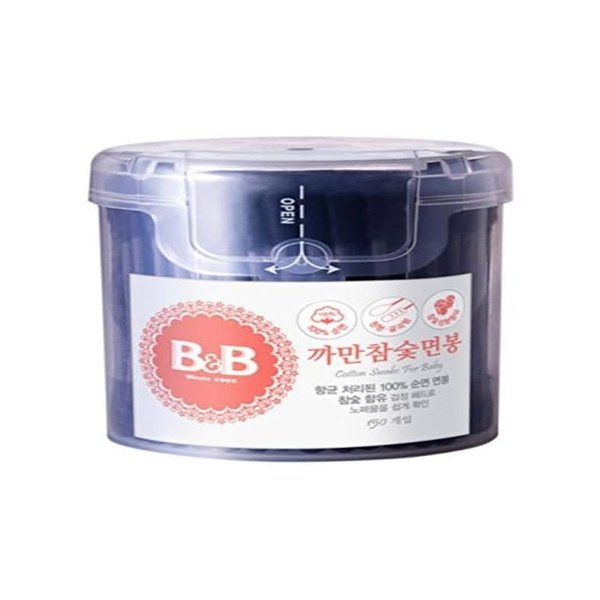 [B&B] Cotton Swab (Black Hardwood Charcoal Cotton Swabs - 150P)