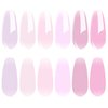 Vishine Gel Polish Set Jelly Pink Collection of 6 Transparent Natural Colors Sheer Pink Milky Mauve Purple French Manicure LED UV Gel Nail Polish Soak Off Curing Requires Home Salon 8ml