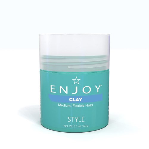 ENJOY Clay, Non-Greasy Paste, Flexible Texture and Hold, Color Safe, Anti Frizz Hair Products, Hair Styling Cream, Hair Styling Products - 2.1 Oz