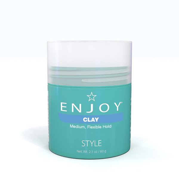 ENJOY Clay, Non-Greasy Paste, Flexible Texture and Hold, Color Safe, Anti Frizz Hair Products, Hair Styling Cream, Hair Styling Products - 2.1 Oz