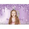 INRUI Purple Happy 10th Birthday Photography Background Girls Sweet Ten Years Old Birthday Party Decorations Backdrop 7x5FT